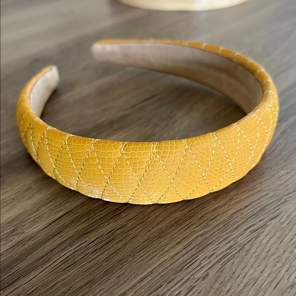 Quilted Faux Leather Headband